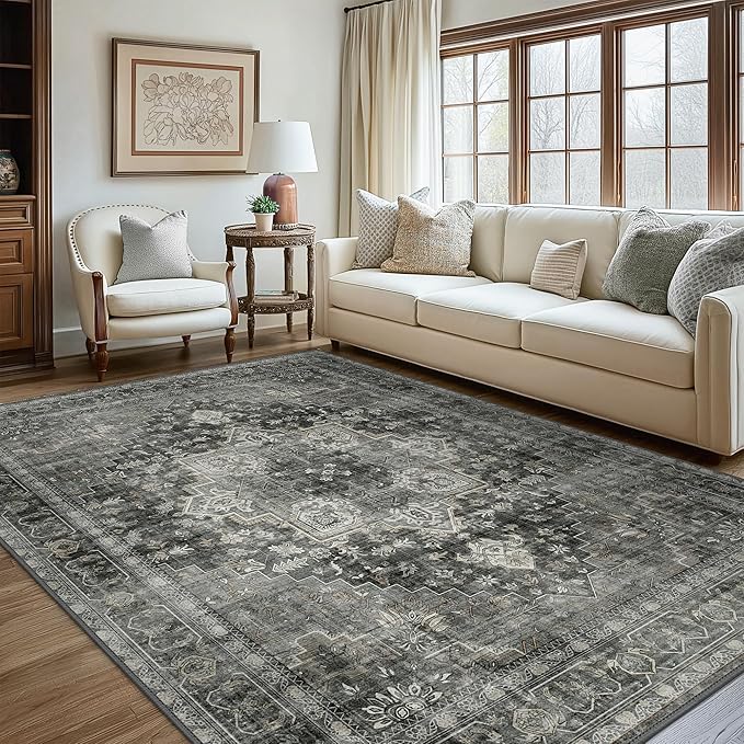 GENIMO 5x7 Area Rugs for Living Room, Machine Washable Non Slip Vintage Rugs - Image 2