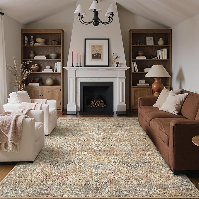 GENIMO 5x7 Area Rugs for Living Room, Machine Washable Non Slip Vintage Rugs - Image 2
