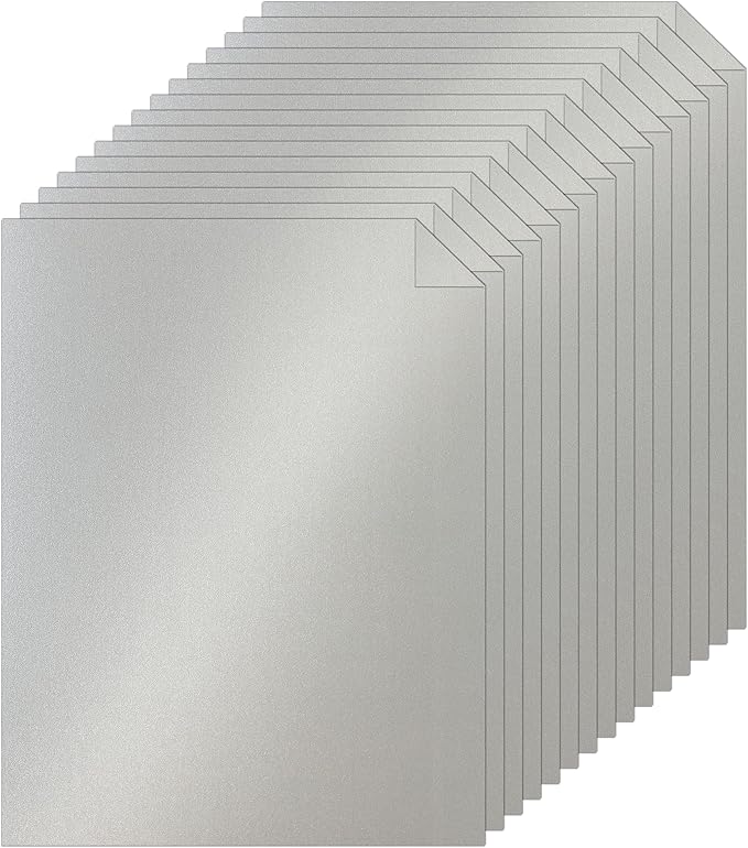 Silunkia 40 Sheets Silver Shimmer Cardstock 8.5 x 11 Metallic Paper, 75lb Thick by Silunkia