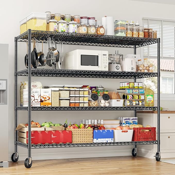REIBII Set of 2 Storage Shelves Metal Shelving - Image 9
