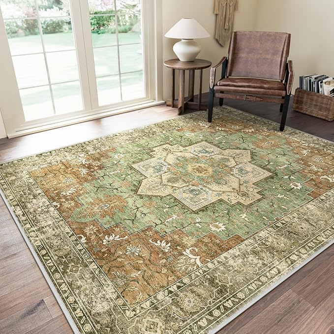 GENIMO 5x7 Area Rugs for Living Room, Machine Washable Rug, Non Slip Indoor by GENIMO