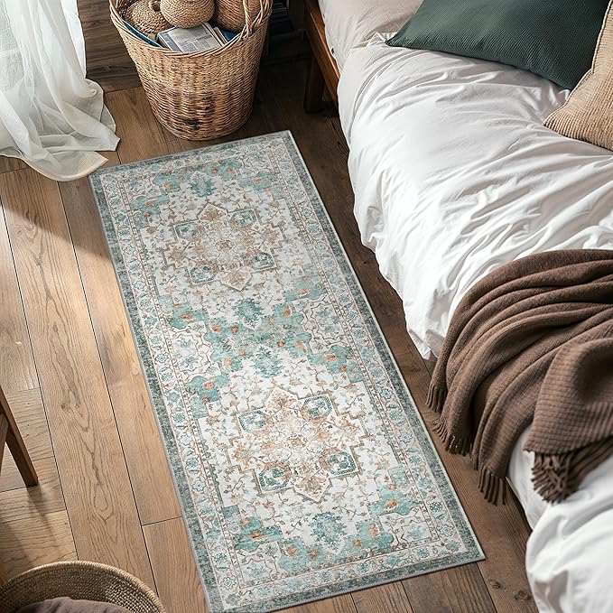 GENIMO 2x4 Runner Rugs for Hallway, Machine Washable Non Slip Vintage Rugs - Image 3