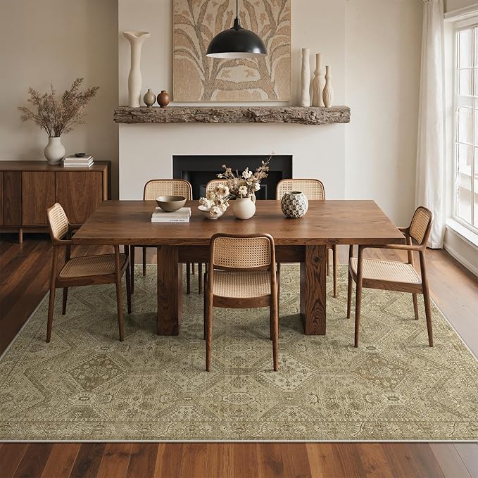 GENIMO 3x5 Area Rugs for Living Room, Machine Washable Non Slip Vintage Rugs - Image 8