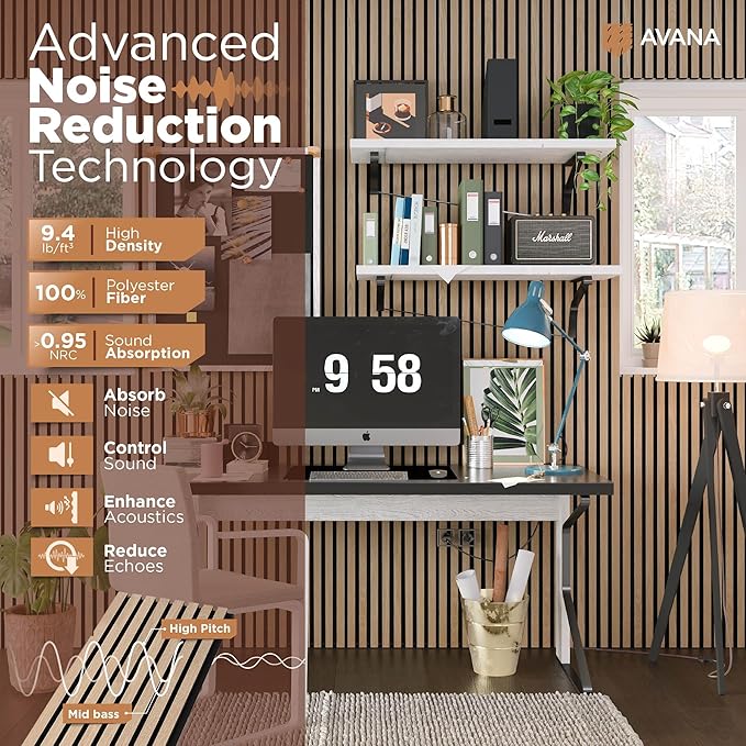 Avana Modern Acoustic Wood Wall Panels – 94.4 X 12.6 Inch White Oak Acoustic - Image 5