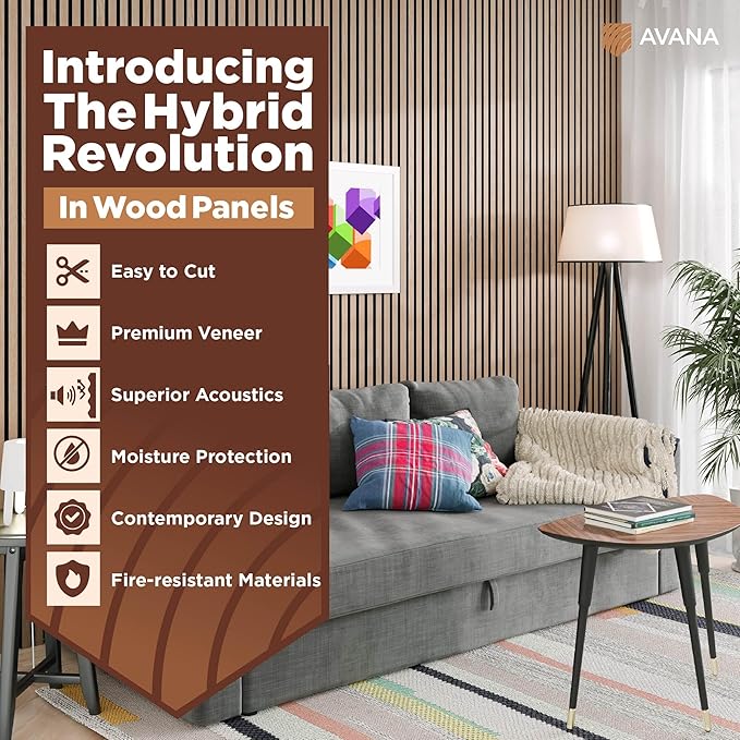 Avana Modern Acoustic Wood Wall Panels – 94.4 X 12.6 Inch White Oak Acoustic - Image 2