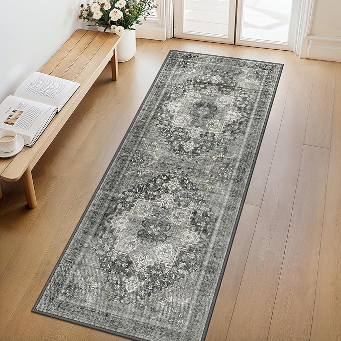 GENIMO 2'6"x8 Runner Rugs for Hallway, Machine Washable Non Slip Vintage Rugs - Image 7