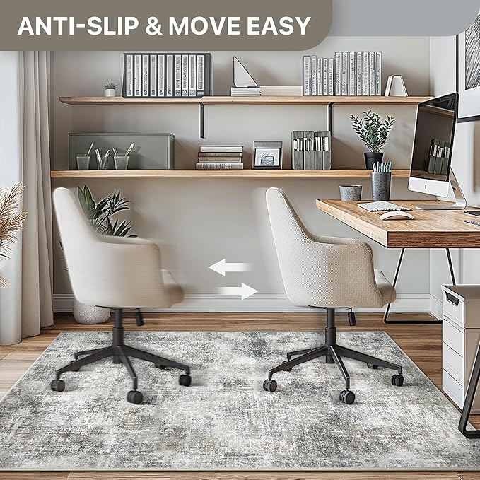 Office Chair Mat for Hardwood Tile Floor, Abstract 36"X 48" Desk Mats for - Image 4