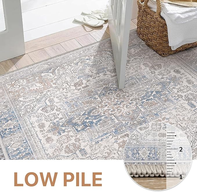GENIMO 2'6"x8 Runner Rugs for Hallway, Machine Washable Non Slip Vintage Retro - Image 5
