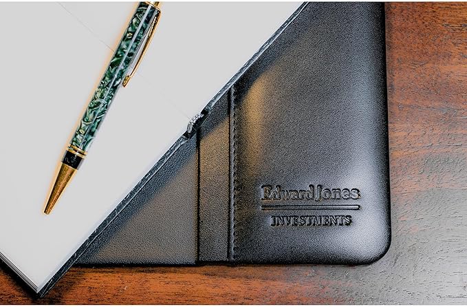 Dacasso Black Leather 22" x 14" Side Rails Desk Pad - Image 8