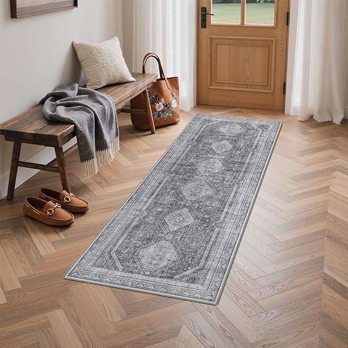 GENIMO Runner Rug 2x5 Non Slip Machine Washable Hallway Runner Rug, Low Pile by GENIMO