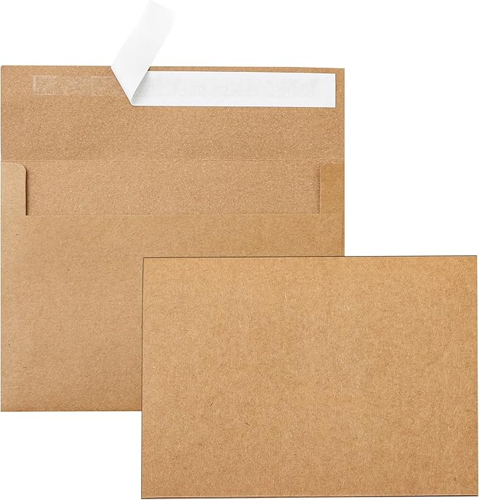 Silunkia 100 Packs Brown Single Panel Blank Greeting Cards and Envelopes 4.25 x by Silunkia