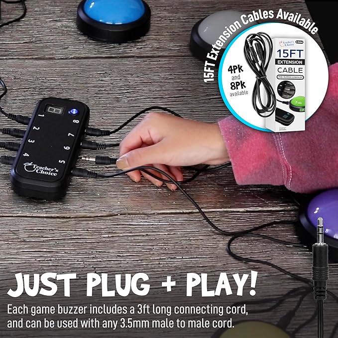 Teacher's Choice Light Up Game Buzzer System, Displays The Winning Player Loud - Image 5