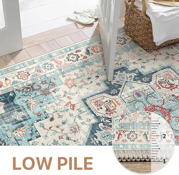 GENIMO 9x12 Area Rugs for Living Room, Machine Washable Non Slip Rugs, Low Pile - Image 8