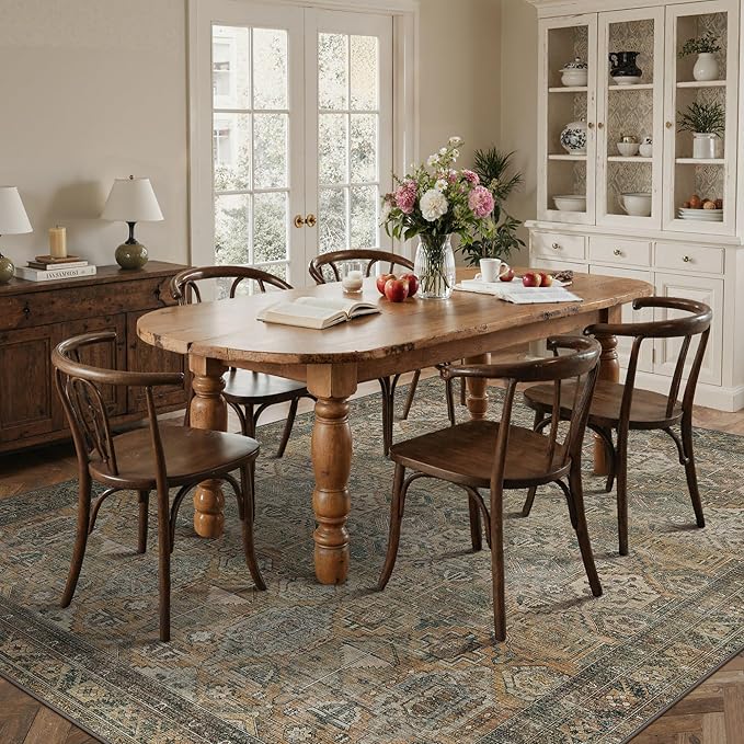 GENIMO 5x7 Area Rugs for Living Room, Machine Washable Non Slip Vintage Rugs - Image 3