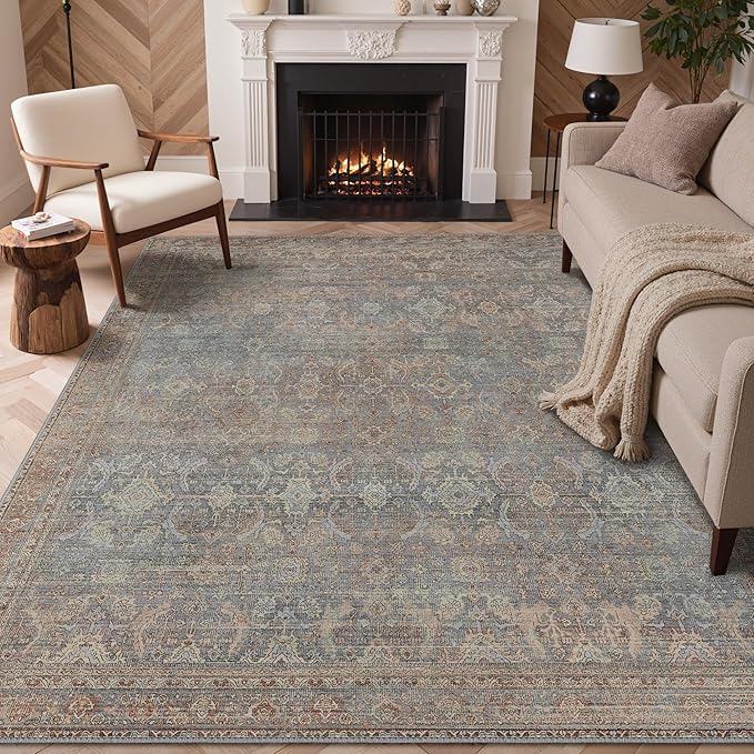 GENIMO 6x9 Area Rugs for Living Room, Machine Washable Non Slip Vintage Rugs - Image 2