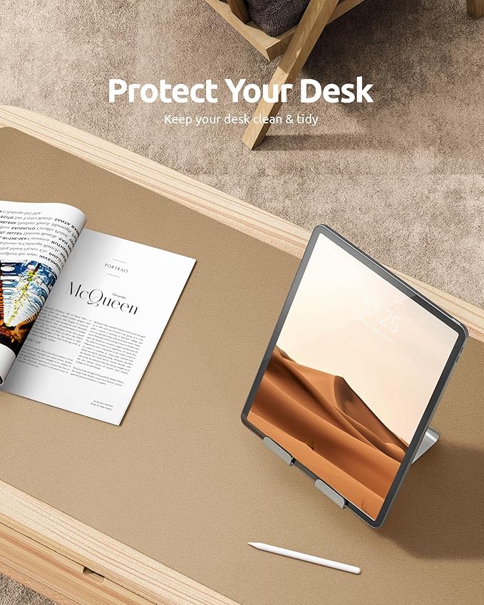 YSAGi Leather Desk Protector, Office Mat, Large Mouse Pad, Non-Slip PU Leather - Image 7