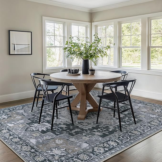 GENIMO 8x10 Area Rugs for Living Room, Machine Washable Non Slip Vintage Rugs - Image 3