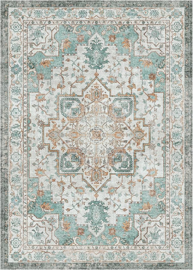 GENIMO 8x10 Area Rugs for Living Room, Machine Washable Non Slip Vintage Rugs - Image 7