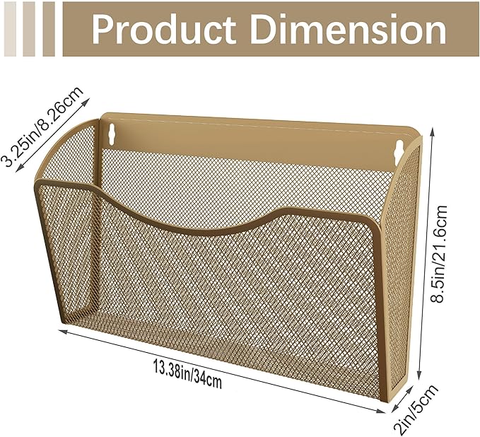 EasyPAG Single Pocket Wall File Organizer, Mesh Hanging File Folder Organizer - Image 7