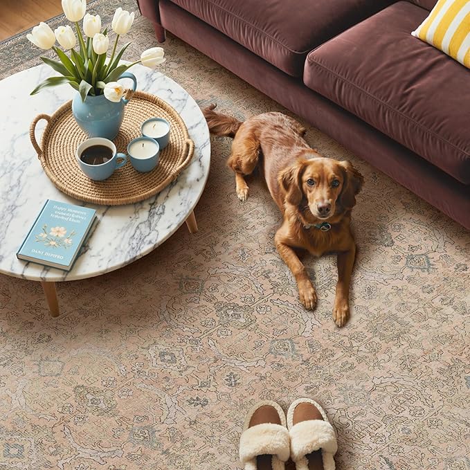 GENIMO 9x12 Area Rugs for Living Room, Machine Washable Non Slip Vintage Rugs - Image 3