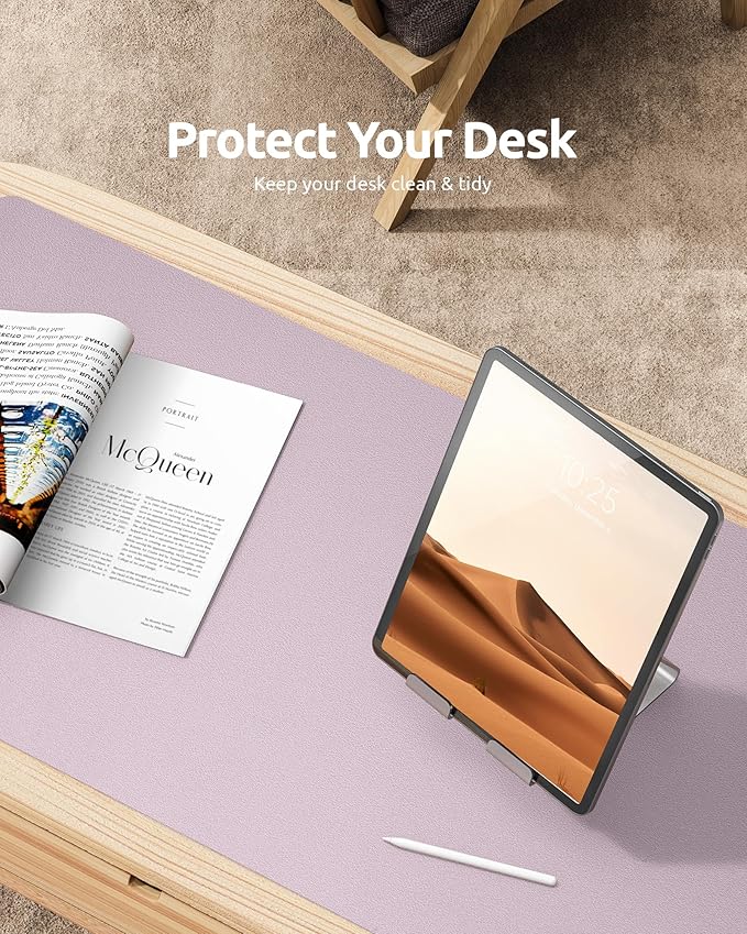YSAGi Leather Desk Pad Protector, Office Desk Mat, Large Mouse Pad, Non-Slip PU - Image 7