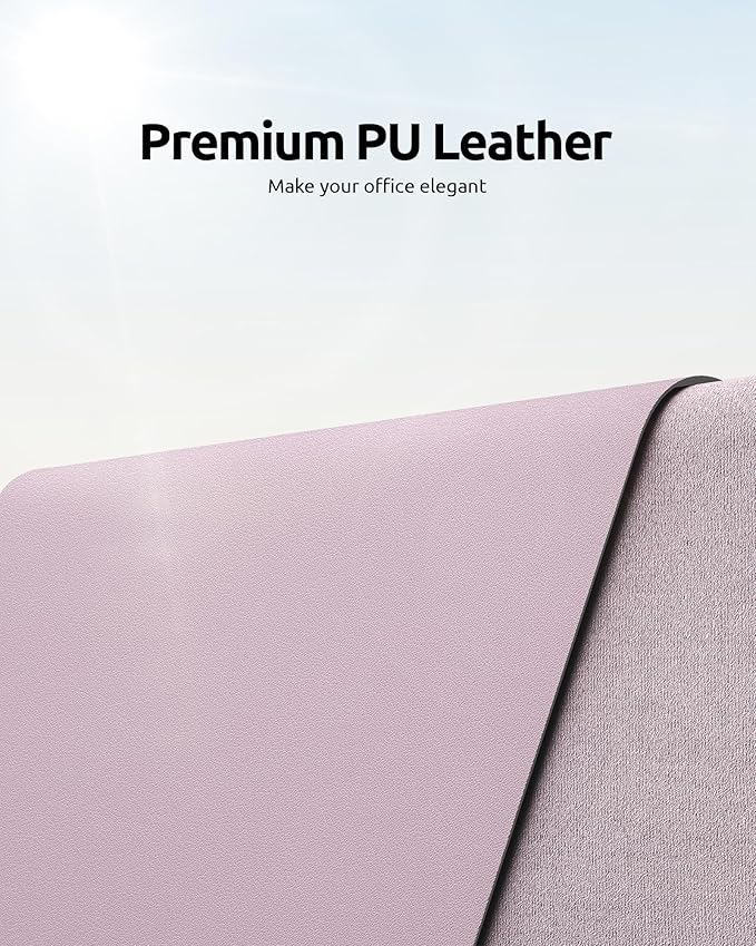 YSAGi Leather Desk Pad Protector, Office Desk Mat, Large Mouse Pad, Non-Slip PU - Image 2