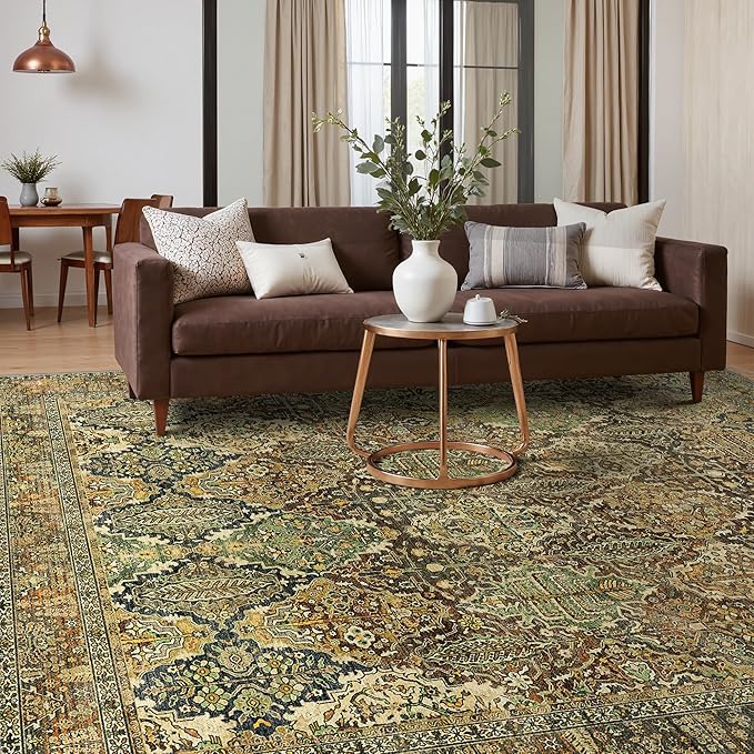 GENIMO 8x10 Area Rugs for Living Room, Machine Washable Non Slip Vintage Rugs - Image 3