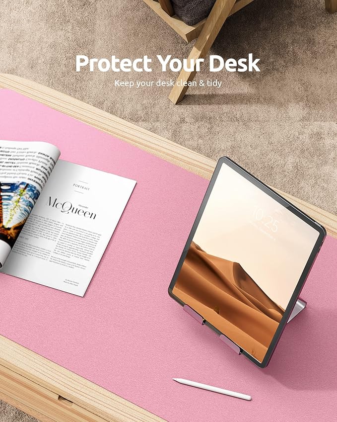 YSAGi Leather Desk Protector, Office Mat, Large Mouse Mat, Non-Slip PU Leather - Image 7