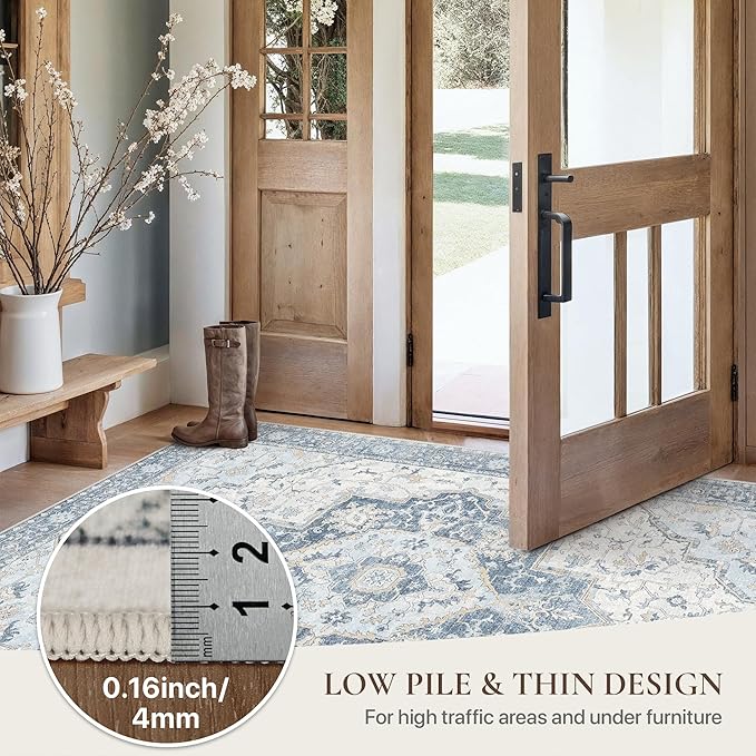 GENIMO Runner Rug 2'6"x6 Machine Washable Non Slip Vintage Hallway Runner Rug - Image 4