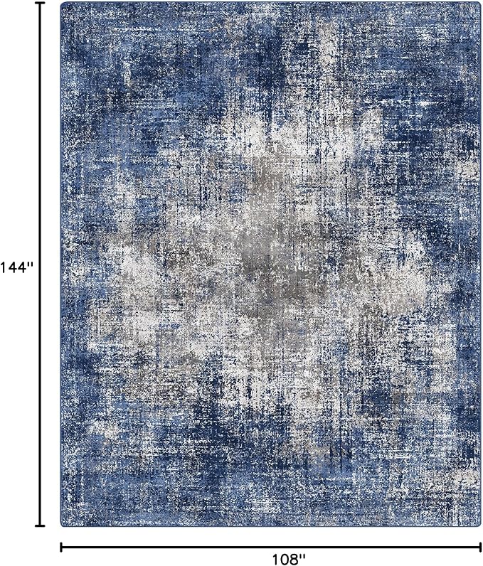 GENIMO Washable Area Rugs for Living Room, 9x12 Modern Non Slip Rugs, Low Pile - Image 2