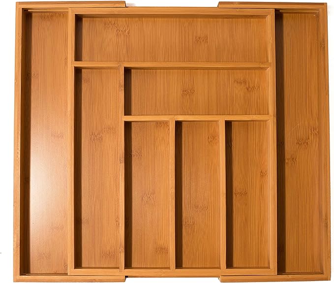 BIRDROCK HOME Bamboo Expandable Utility Drawer Organizer – Utensil Silverware – - Image 5