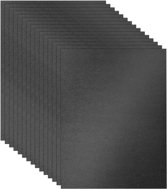 100 Sheets Black Shimmer Cardstock 8.5 x 11 Halloween Paper, 92lb Heavyweight by Guakicae