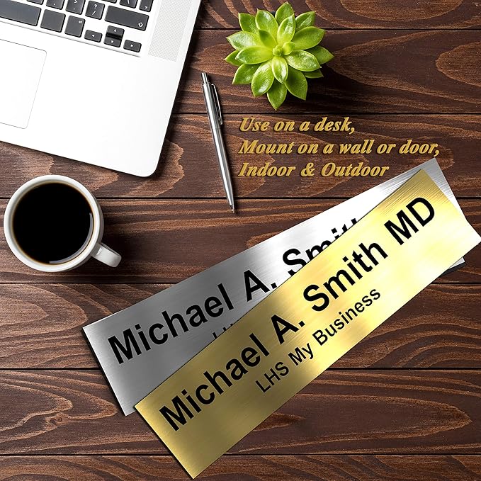 Engraved Name Plates for Door Sign Personalized Green Marble Plastic Plaque - Image 9