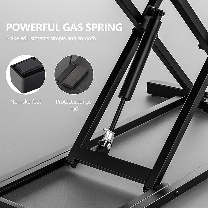 FITUEYES Height Adjustable Standing Desk 32” Wide Sit to Stand Converter Stand - Image 4